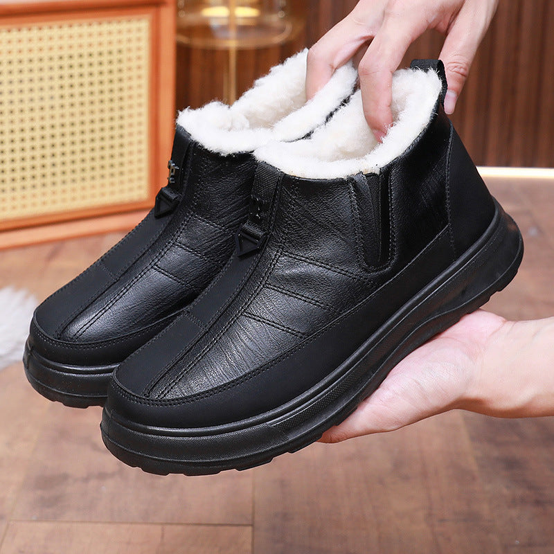 Novos sapatos de inverno masculinos de algodão 2025, confortáveis e quentes