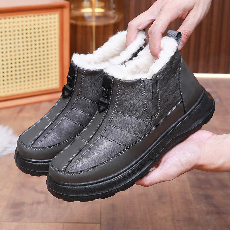 Novos sapatos de inverno masculinos de algodão 2025, confortáveis e quentes