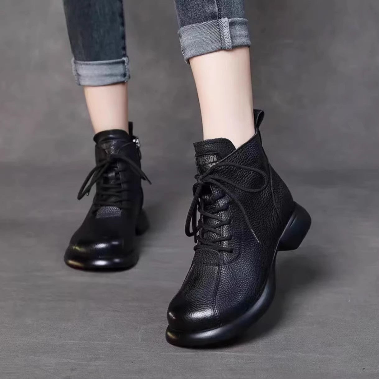 Botas Martin femininas de sola macia para outono e inverno