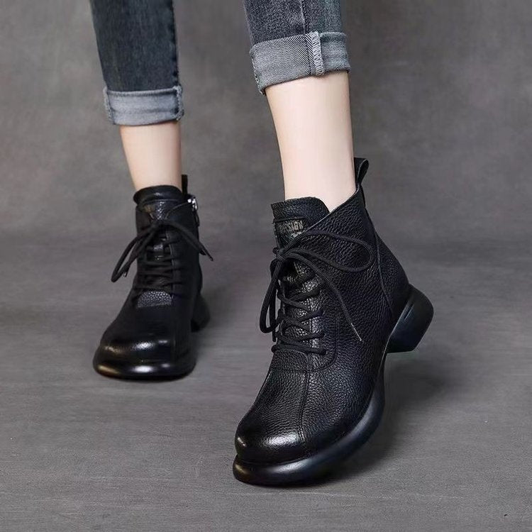 Botas Martin femininas de sola macia para outono e inverno